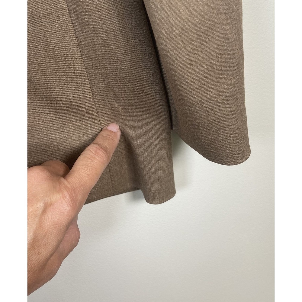 Lafayette 148 New York Tan Wool Blend Tailored Blazer Jacket Size 10 Career - Picture 10 of 12